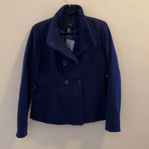 SOLD - Navy blue double-breasted coat.